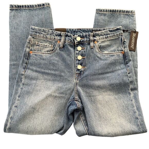 BlankNYC Women's Madison Crop High Rise Button Fly 100% Cotton Medium Wash SZ 27 - Picture 1 of 5